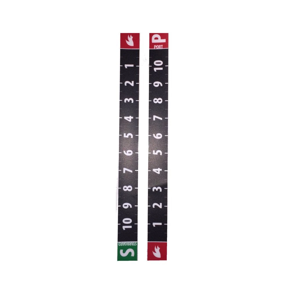 Calibration Sticker - Number Graduated Port/Starboard (16.5cm X 2cm) - Set Of 2